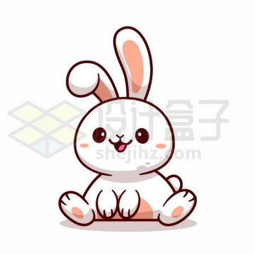 坐在地上的超可爱卡通小白兔9748427矢量图片免抠素材
