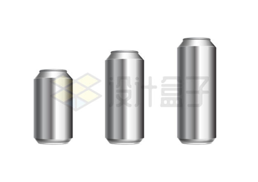 3种大小的易拉罐铝罐7328225矢量图片免抠素材