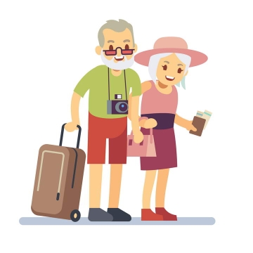 一起出去旅游的退休老年人老夫妻老爷爷老奶奶晚年生活图片免抠素材