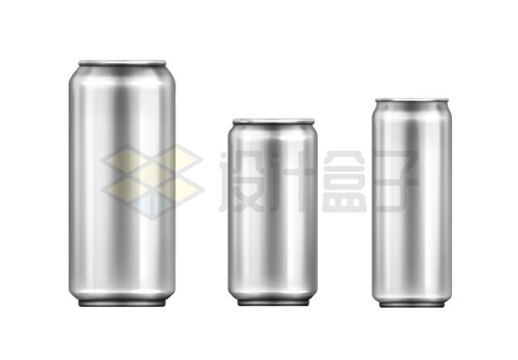 3种大小的易拉罐铝罐金属罐子1397284矢量图片免抠素材
