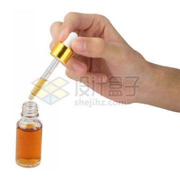 一只手操作滴管密封精油滴瓶棕色玻璃瓶9541880png图片免抠素材