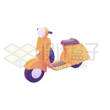 立体卡通踏板摩托车电动车3D模型7413482免抠图片素材