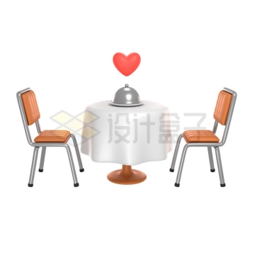 情人节双人餐酒店座椅和桌子3D模型2391164PSD免抠图片素材