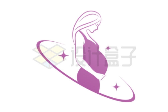 紫色弧形孕妇怀孕月子中心月嫂公司logo标志设计方案8907632矢量图片免抠素材