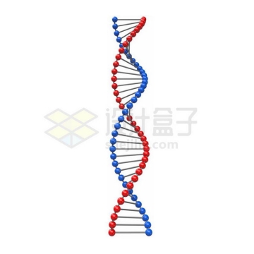 3D蓝色红色DNA分子模型5913811图片免抠素材