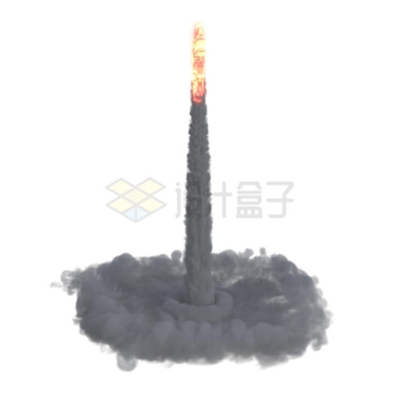 火箭发射的火焰和烟雾尾焰效果5123587PSD免抠图片素材