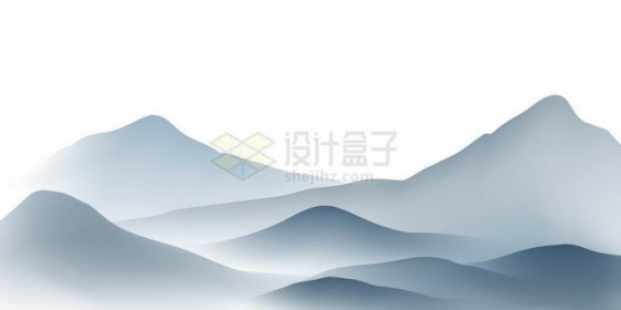 晨雾弥漫的远山中国风山水画水墨画风景1117894矢量图片免抠素材