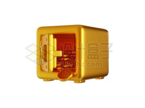 黄金保险柜中的金币3D模型5923357PSD免抠图片素材