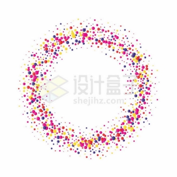 彩色小圆球组成的圆环装饰6405548矢量图片免抠素材