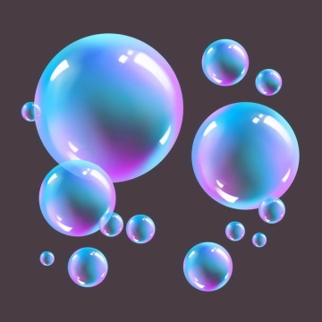 五颜六色的彩色气泡水泡肥皂泡吹泡泡8930691免抠图片素材