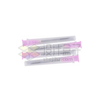 四根粉色的注射器针头一次性分注器针头3636544png图片免抠素材