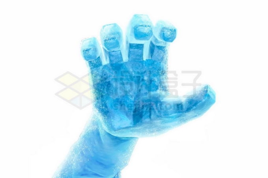 蓝色冰冻的手掌拍下来冰霜巨人4973281矢量图片免抠素材