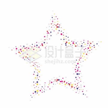 彩色小圆球组成的五角星装饰5605408矢量图片免抠素材