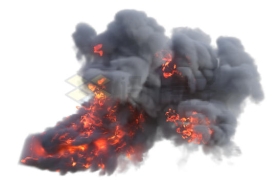 燃烧的大火和滚滚浓烟效果5475945PSD免抠图片素材