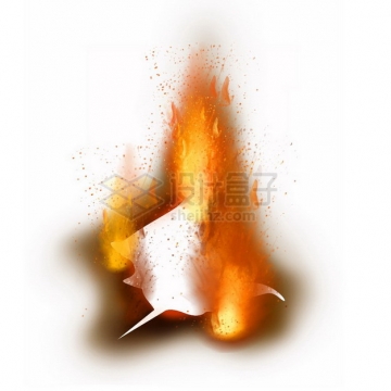 燃烧着火焰的纸张特效果1435478png图片素材
