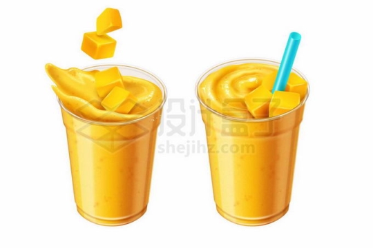 两杯芒果汁美味水果汁1821877矢量图片免抠素材