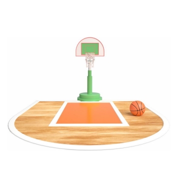 逼真的篮球场和篮球架篮球框7578817图片免抠素材