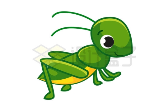 一只绿色的卡通蚂蚱蝗虫昆虫4853704矢量图片免抠素材