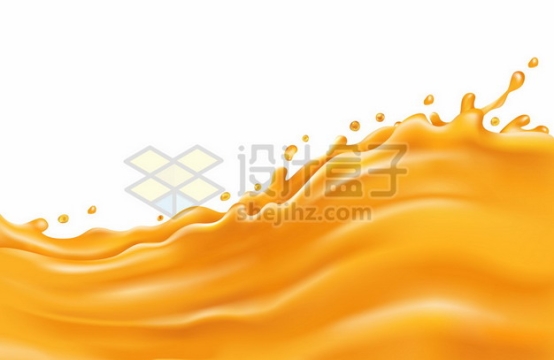 翻滚的黄色橙汁液体效果3259449矢量图片免抠素材