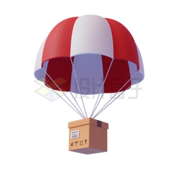 降落伞吊着礼物盒纸箱子3D模型2900066矢量图片免抠素材