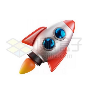 一款红白色卡通火箭3D模型1147894图片免抠素材