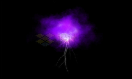紫色的云雾和闪电效果2110117PSD免抠图片素材