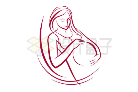 手绘线条风格孕妇怀孕月子中心月嫂公司logo标志设计方案4994331矢量图片免抠素材