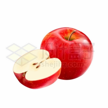 切开的红苹果美味水果4631751矢量图片免抠素材