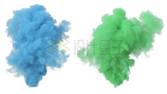 2款蓝色和绿色的烟雾效果6601427PSD免抠图片素材