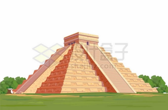 屹立在草地上的墨西哥金字塔太阳金字塔世界知名景点7198545矢量图片免抠素材免费下载