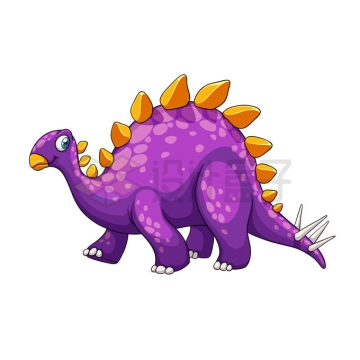 一只紫色的卡通剑龙恐龙7960858矢量图片免抠素材