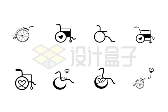 8款轮椅线条图标3272302矢量图片免抠素材