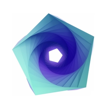 创意绿紫色抽象扭曲五边形图案329750png图片素材