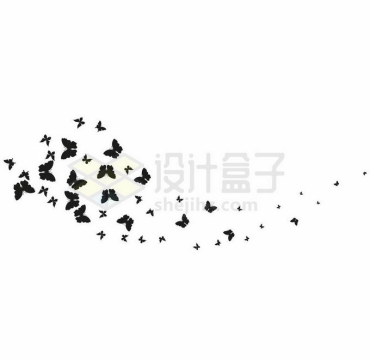 一群黑色蝴蝶装饰5086008矢量图片免抠素材