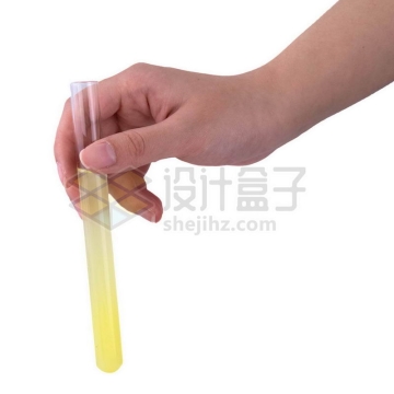 一只手拿着黄色液体的玻璃试管等化学实验仪器4546195png图片免抠素材