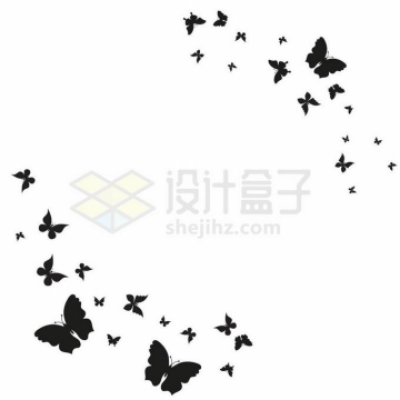 一群黑色蝴蝶装饰7999989矢量图片免抠素材