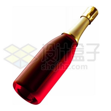 逼真的红色红酒瓶香槟酒瓶3154134图片免抠素材