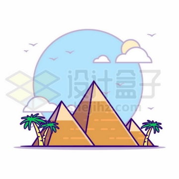 MBE风格埃及金字塔世界旅游风景4809970矢量图片免抠素材免费下载