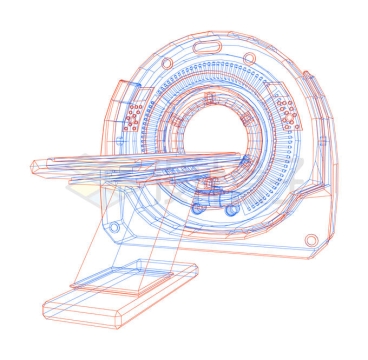 线条CT机核磁共振仪设计制造蓝图草图4043248矢量图片免抠素材