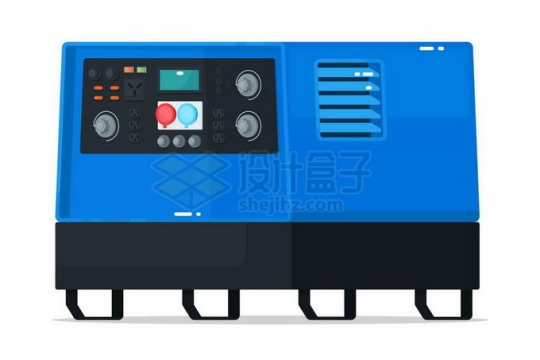 一台蓝色便携式柴油发电机组6131687矢量图片免抠素材