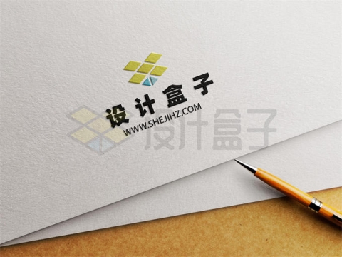 白纸上的企业公司品牌logo凸版印刷效果样机3386129PSD免抠图片素材