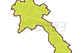 卡通风格绿色老挝行政地图5209668矢量图片免抠素材下载