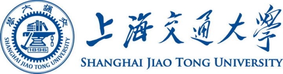 蓝色横版上海交通大学校徽LOGO图案矢量图片免抠素材【AI+PNG】