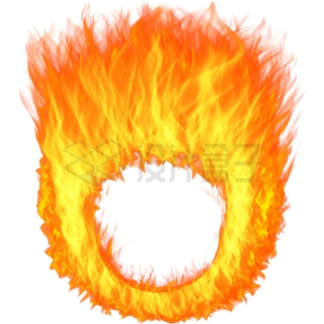 熊熊大火燃烧火焰组成的火圈效果7698194PSD免抠图片素材