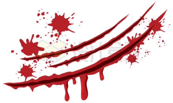 鲜红的血迹和卡通伤口效果8449746矢量图片免抠素材