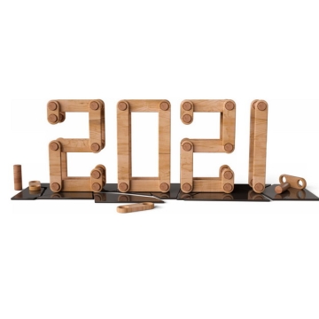 创意木制3D立体2021年艺术字体550030png图片素材