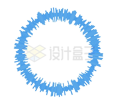 蓝色线段音量音乐音波圆环圆圈装饰5958040矢量图片免抠素材