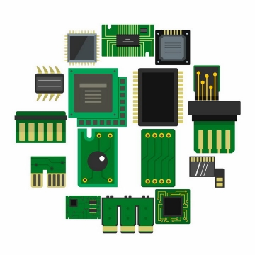 各种简约的印刷电路板PCB板集成电路png图片免抠矢量素材