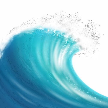 蔚蓝色的海浪巨浪水效果png图片免抠eps矢量素材