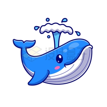 喷水的卡通蓝色鲸鱼2004272矢量图片免抠素材